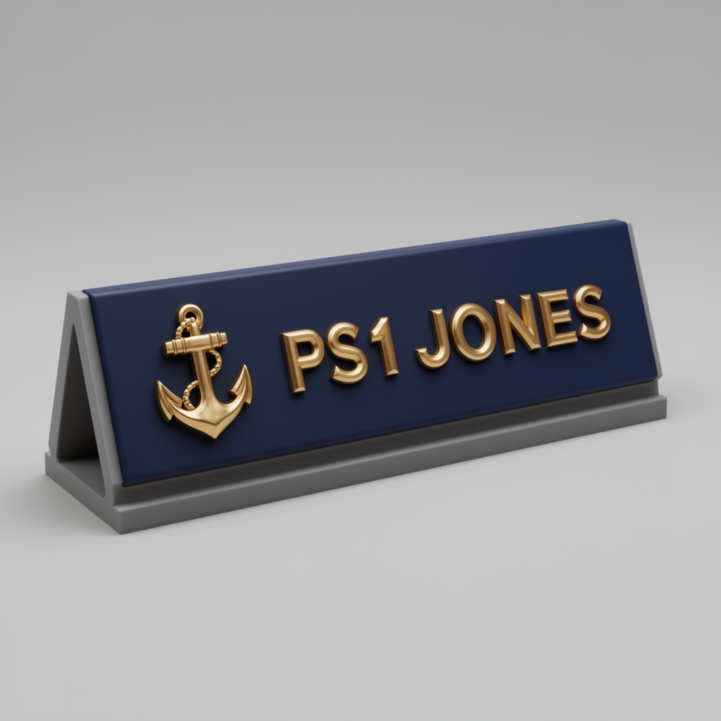 Anchor Desk Nameplate free 3D printable STL