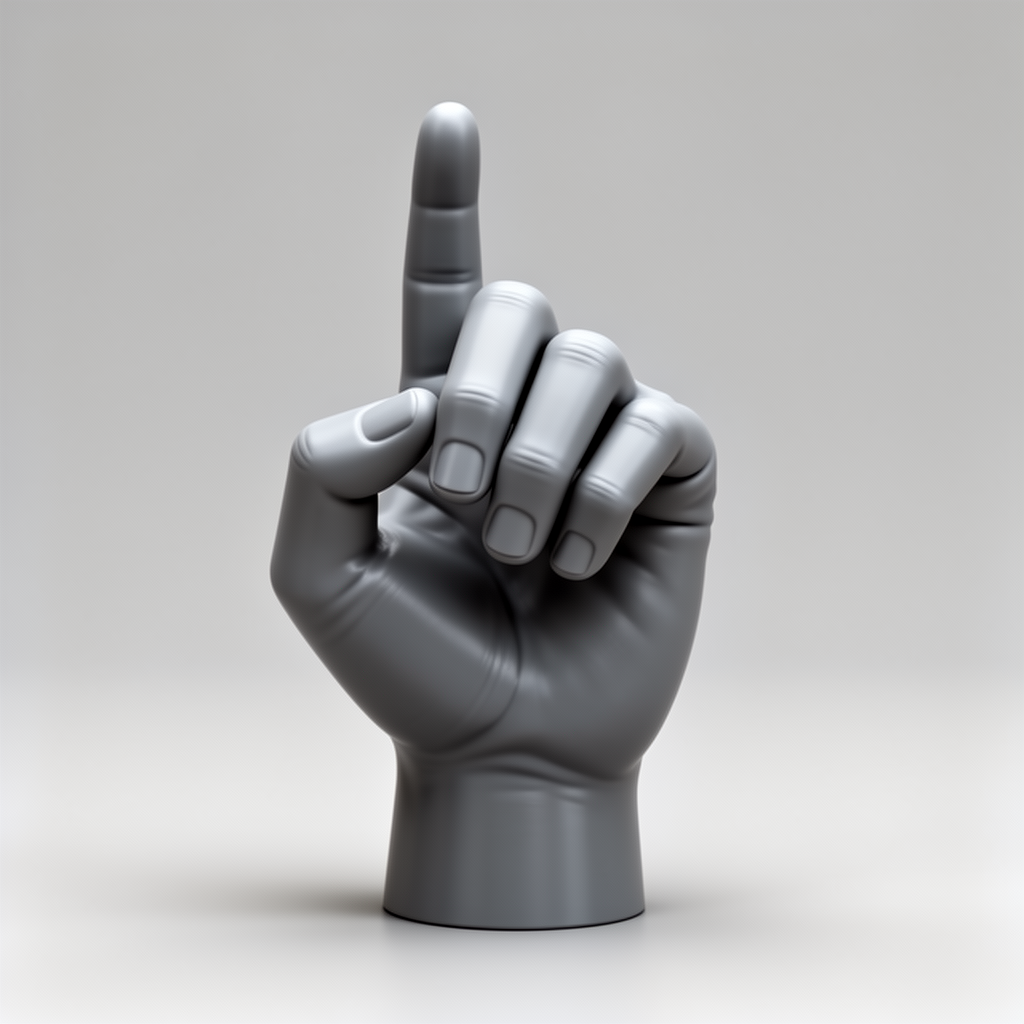Pointing Hand Gesture Figurine free 3D printable STL