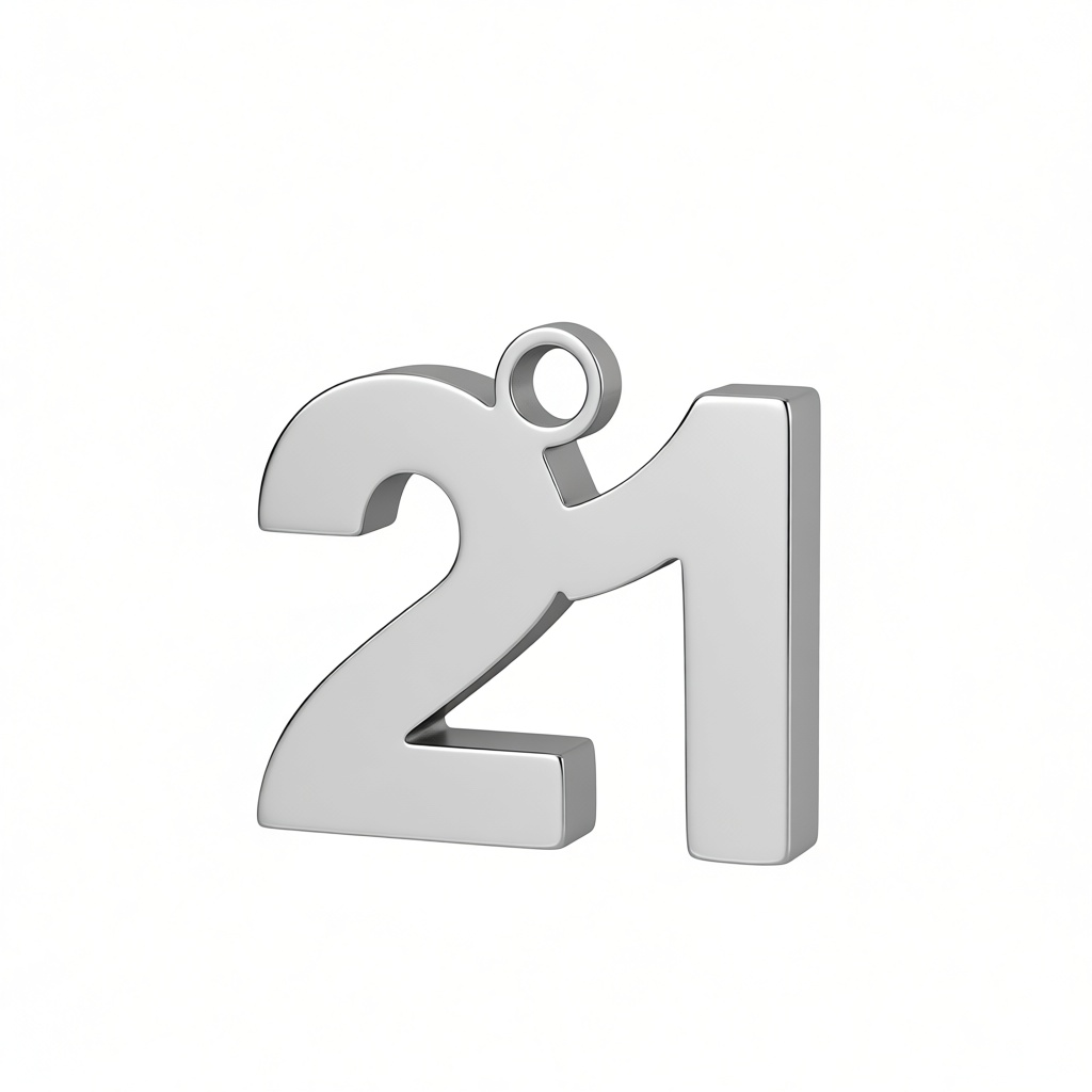 Number 21 Pendant free 3D printable STL