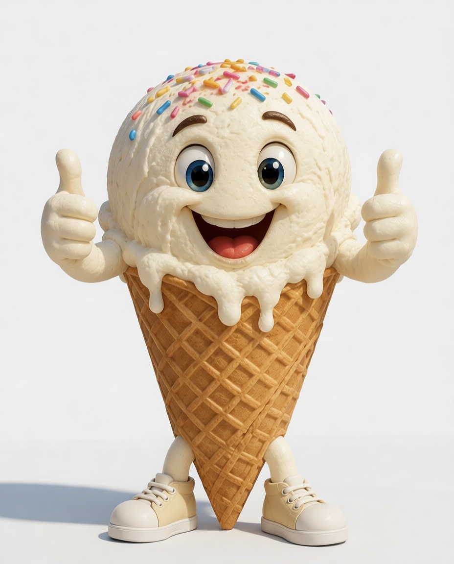 Ice Cream Cone Character free 3D printable STL