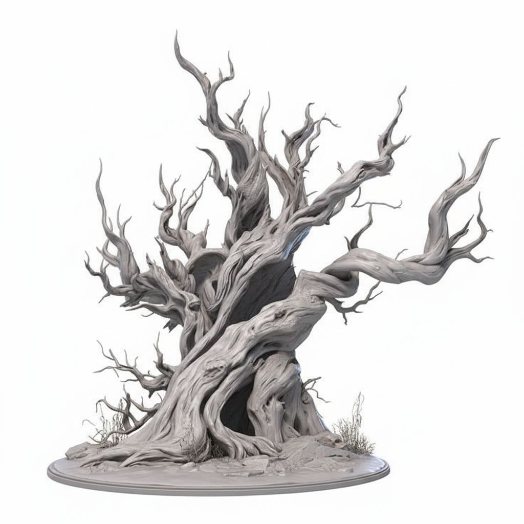 Ancient Dead Tree Sculpture free 3D printable STL