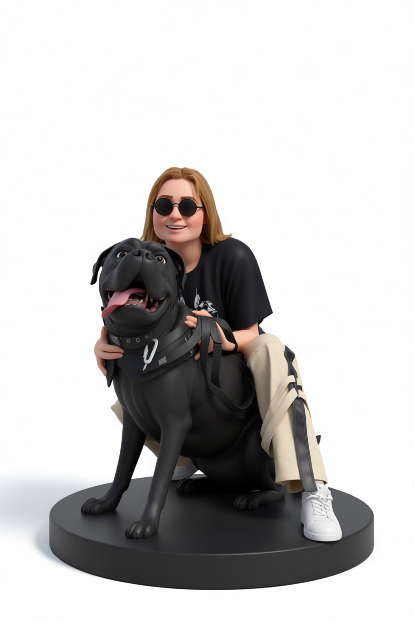 Person with Cane Corso Figurine free 3D printable STL