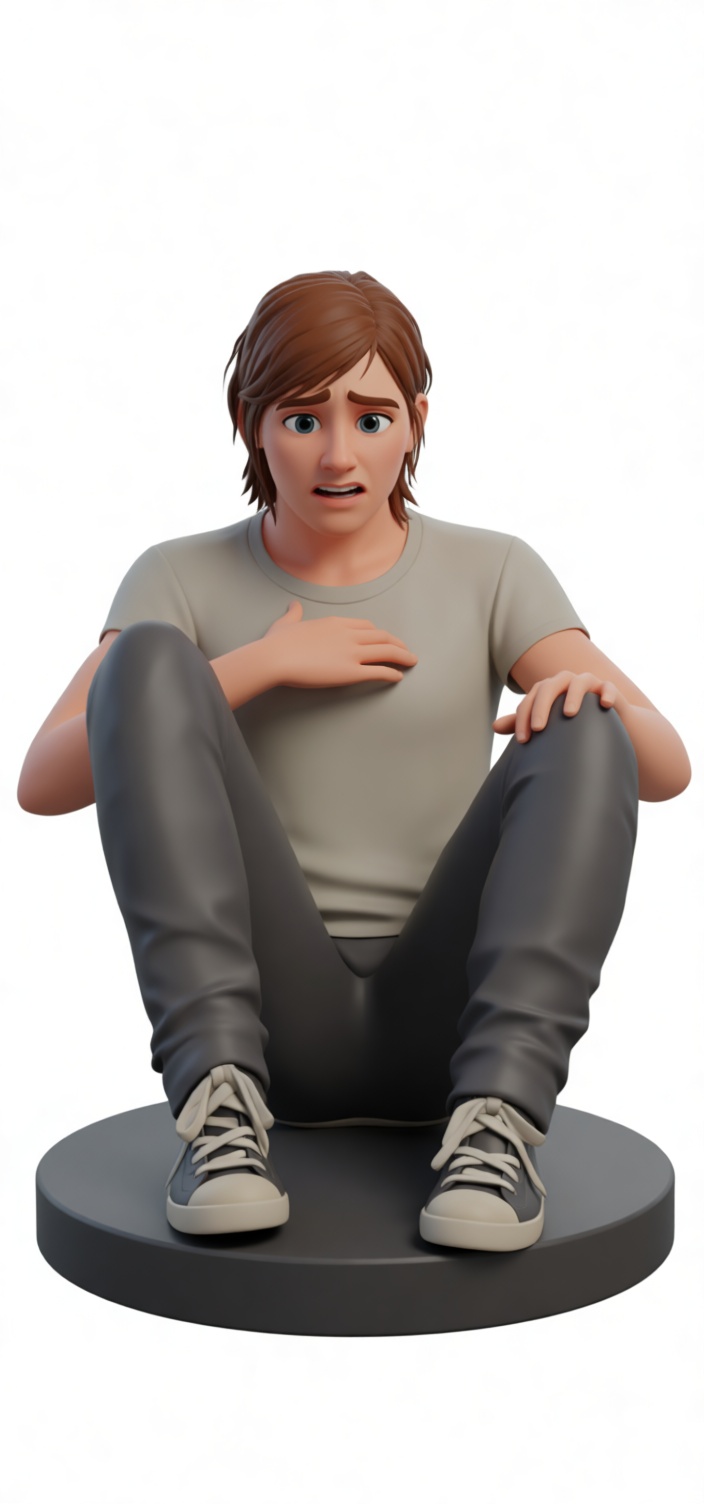 Anxious Young Man Figurine free 3D printable STL
