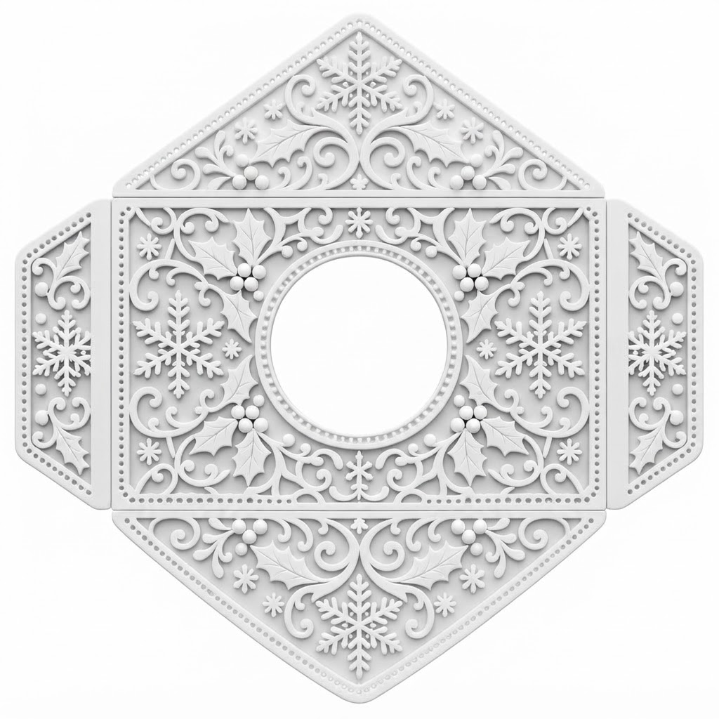 Christmas Gift Box Template free 3D printable STL