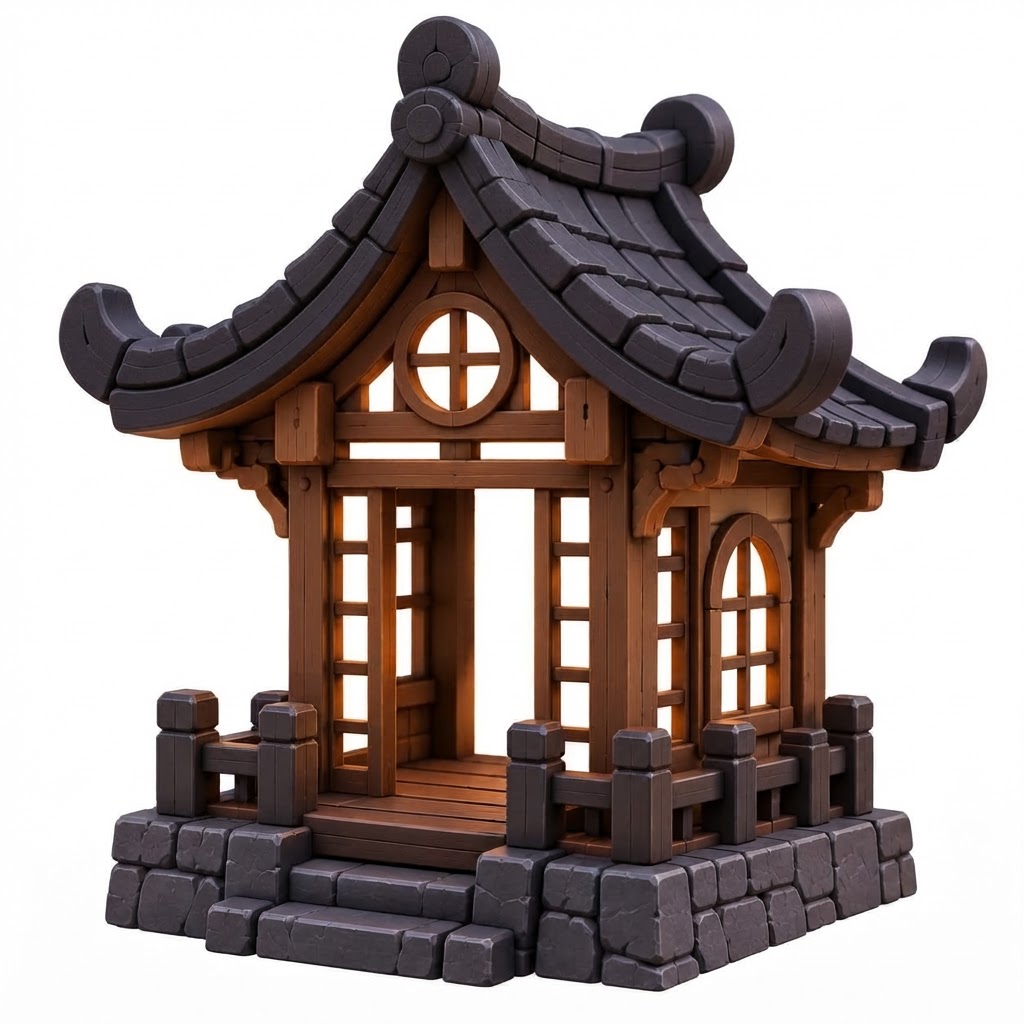 Japanese Tea House Model free 3D printable STL