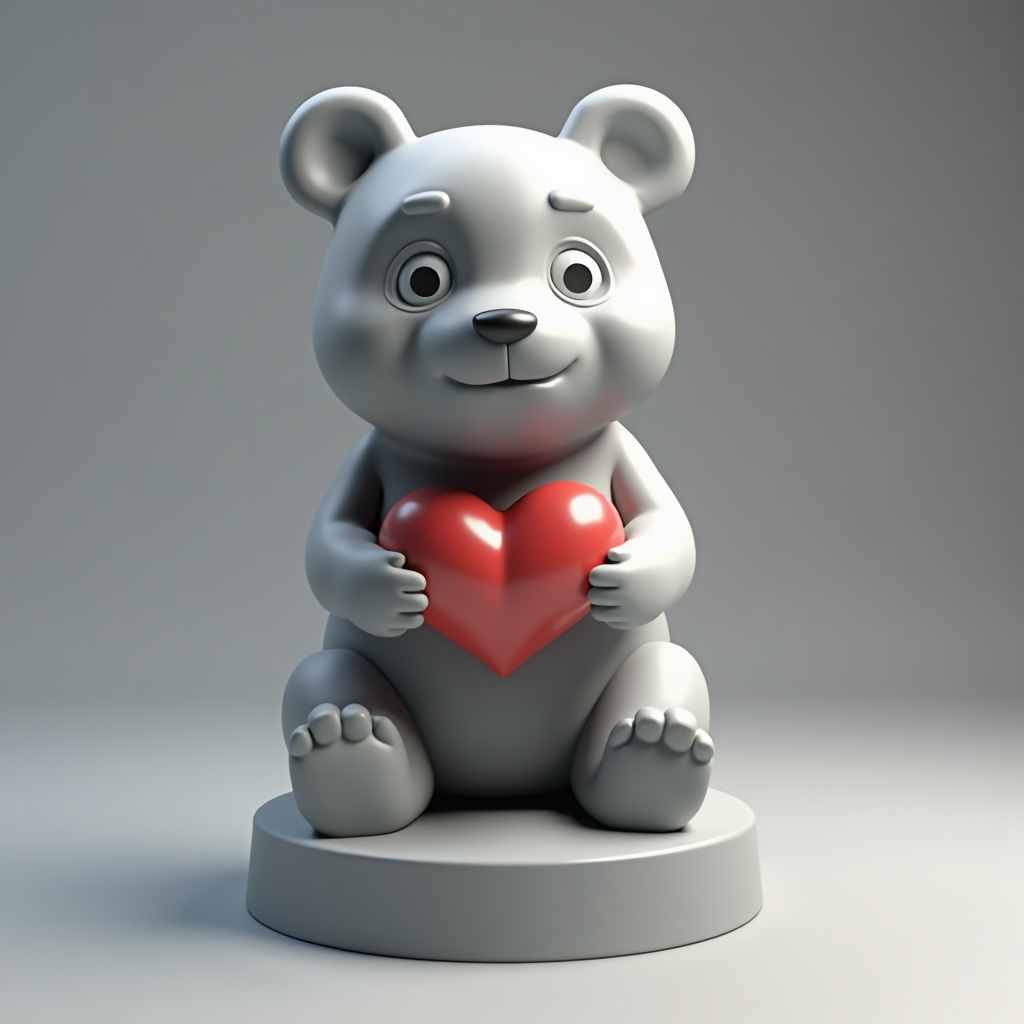 Heartfelt Panda Statue free 3D printable STL