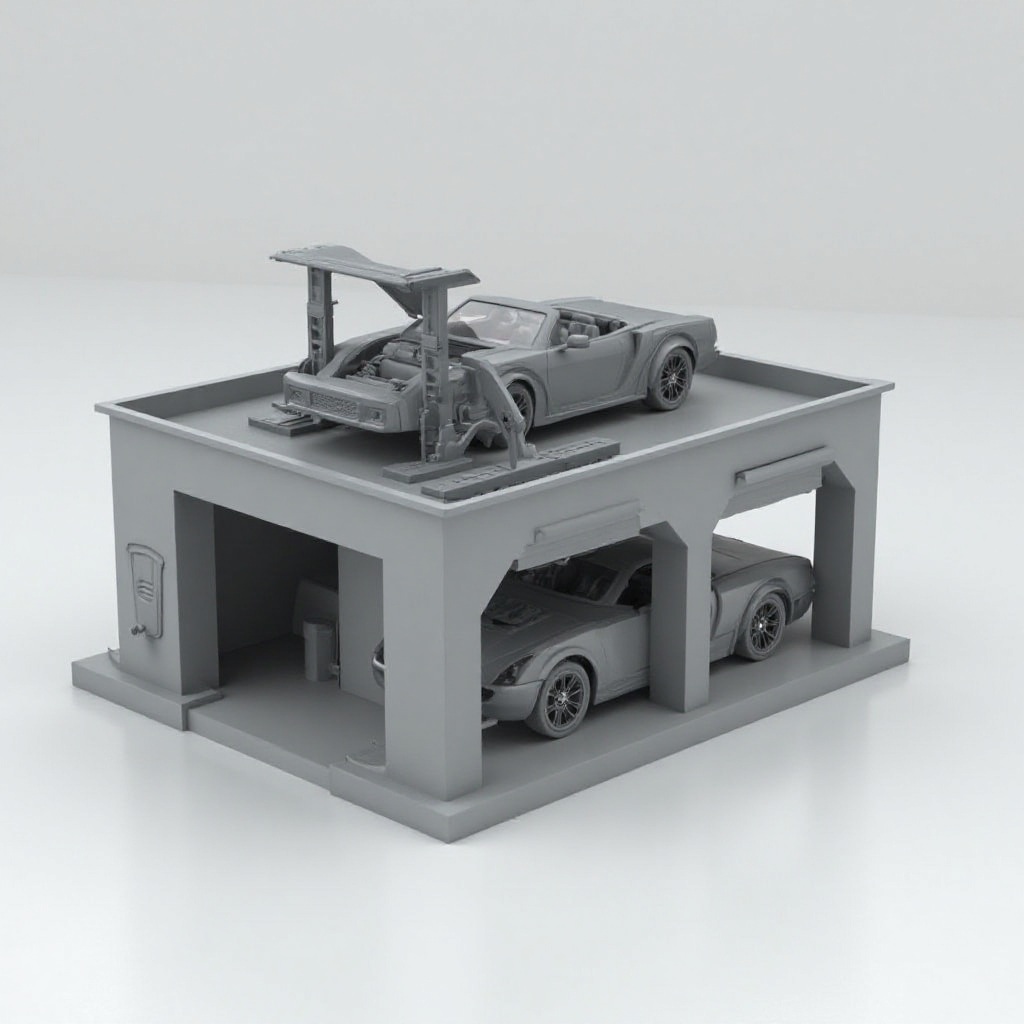 Auto Repair Garage Model free 3D printable STL