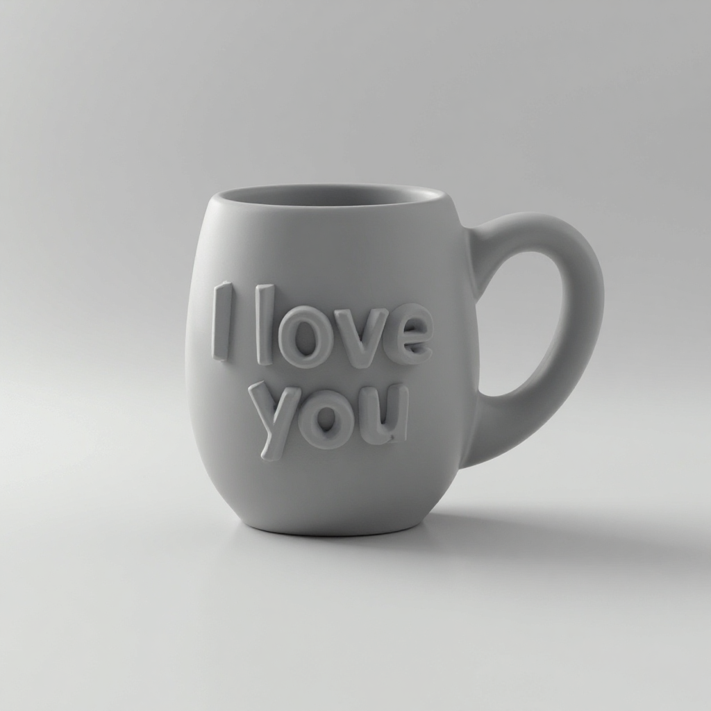 I Love You Mug Keychain free 3D printable STL