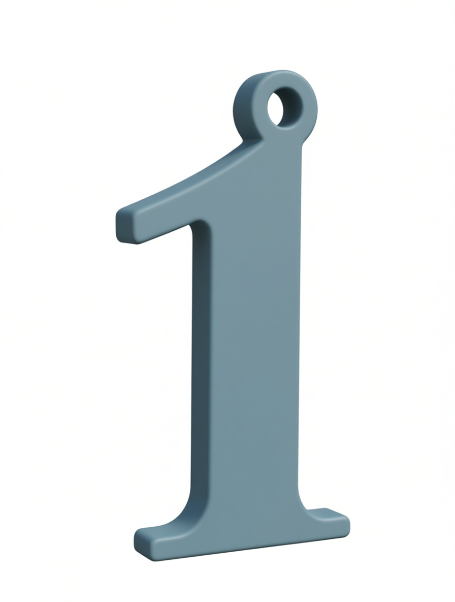 Number One Keychain free 3D printable STL