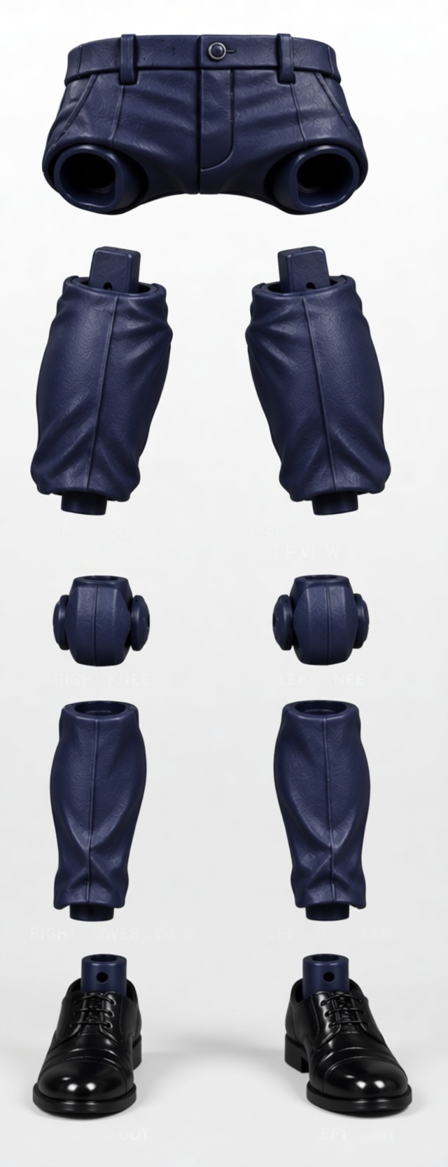 Articulated Pants and Shoes Model free 3D printable STL