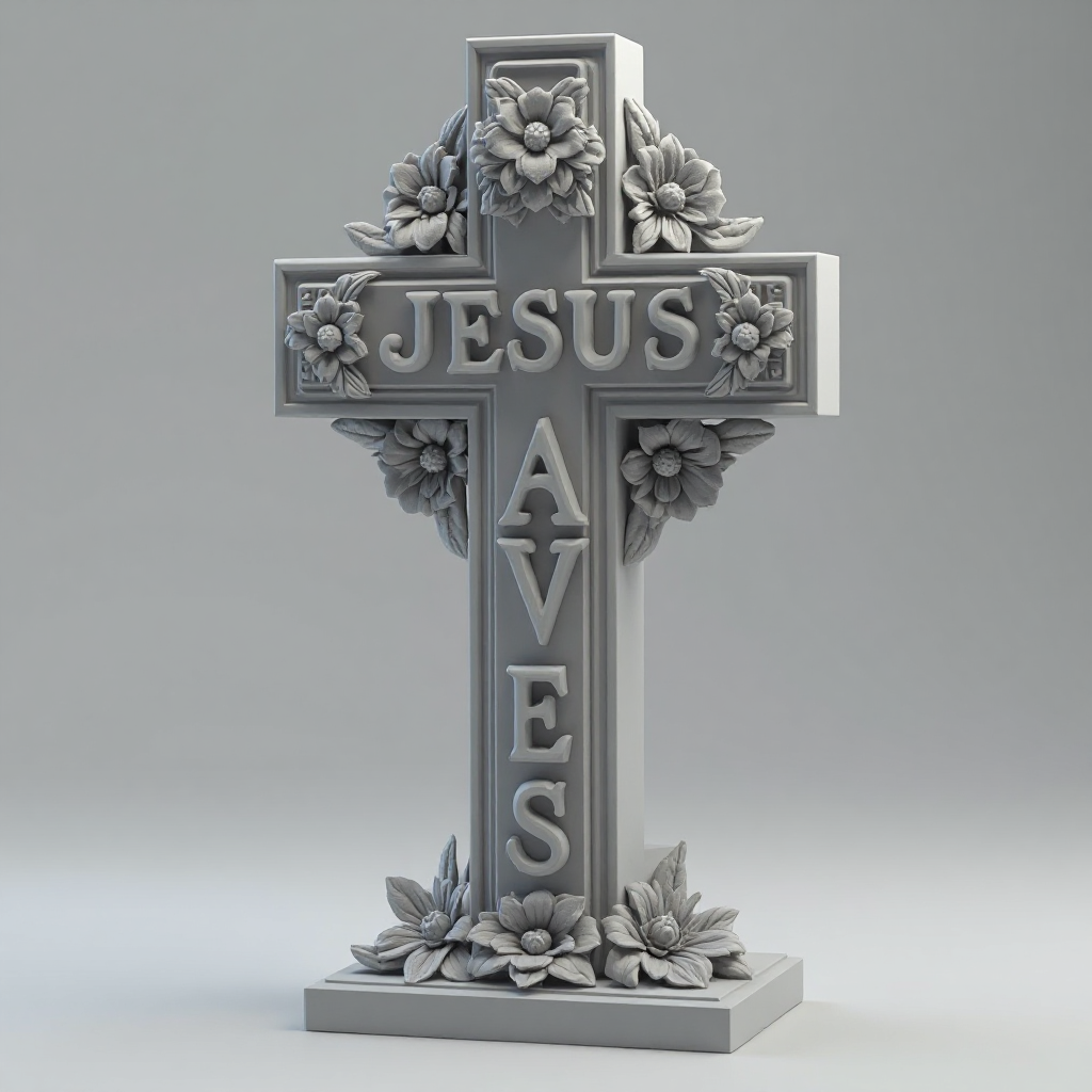 Jesus Saves Cross Figurine free 3D printable STL
