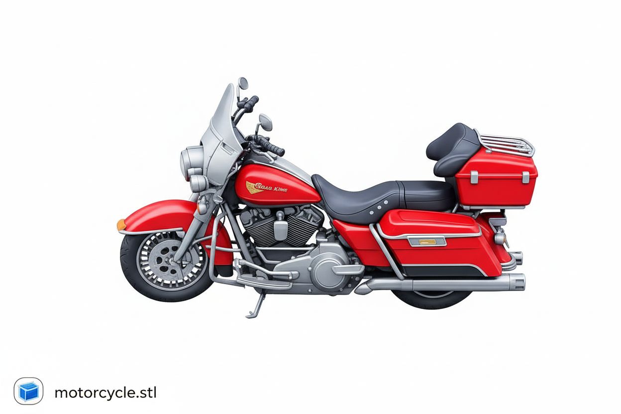 Classic Touring Motorcycle Model free 3D printable STL