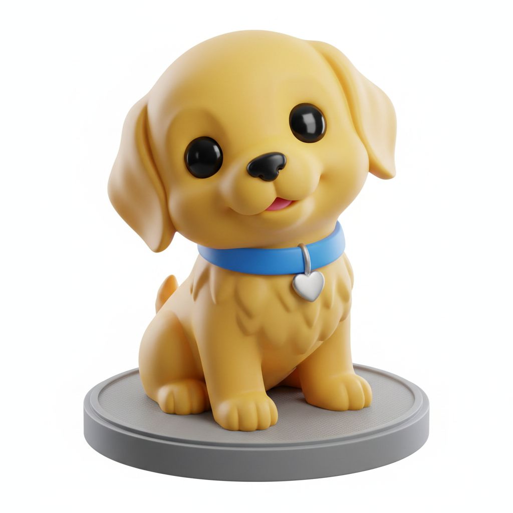 Golden Retriever Puppy Figurine free 3D printable STL