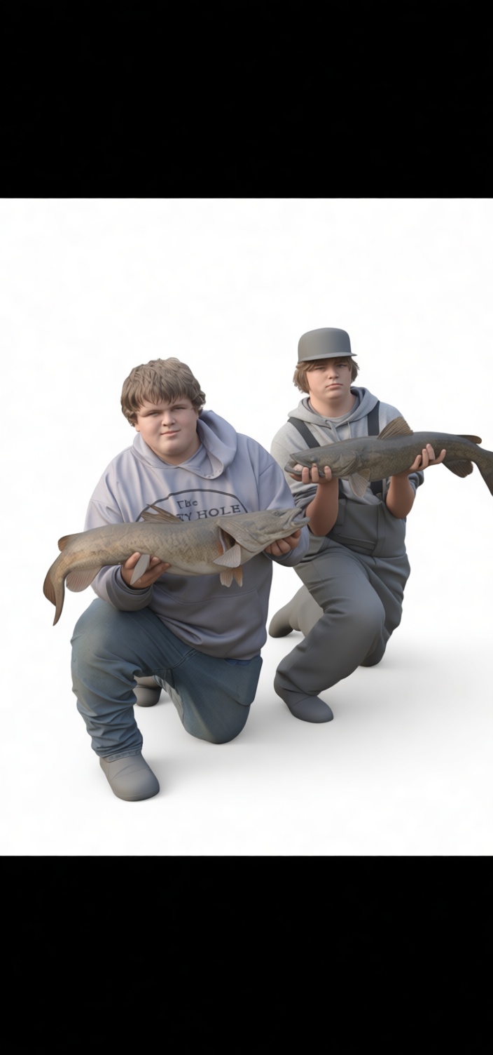 Boys Fishing Figurines free 3D printable STL
