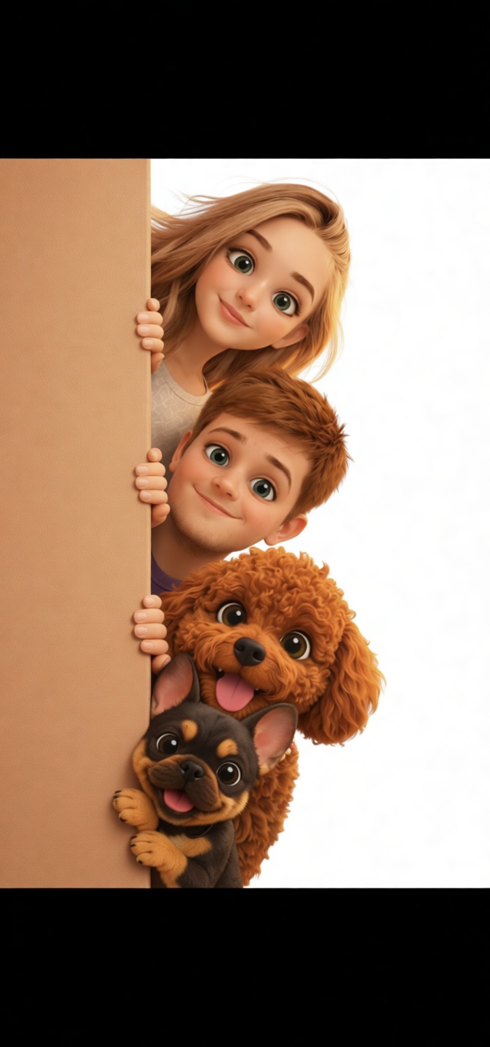 Cartoon Kids and Dogs Figurine free 3D printable STL