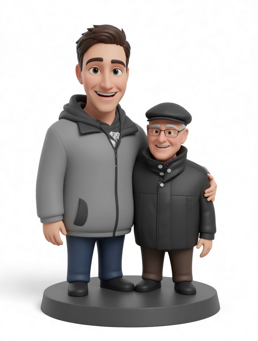 Young Man and Elderly Man Figurine free 3D printable STL