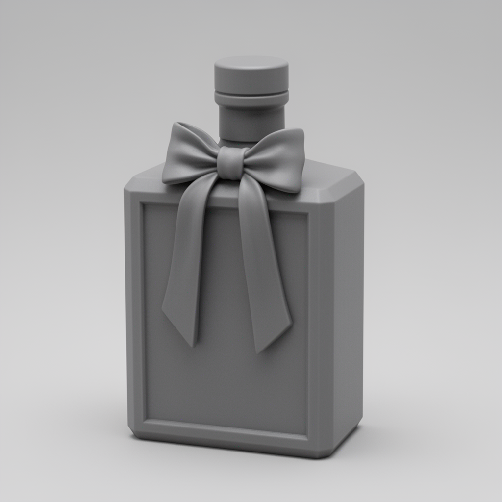 Square Whiskey Bottle Figurine free 3D printable STL