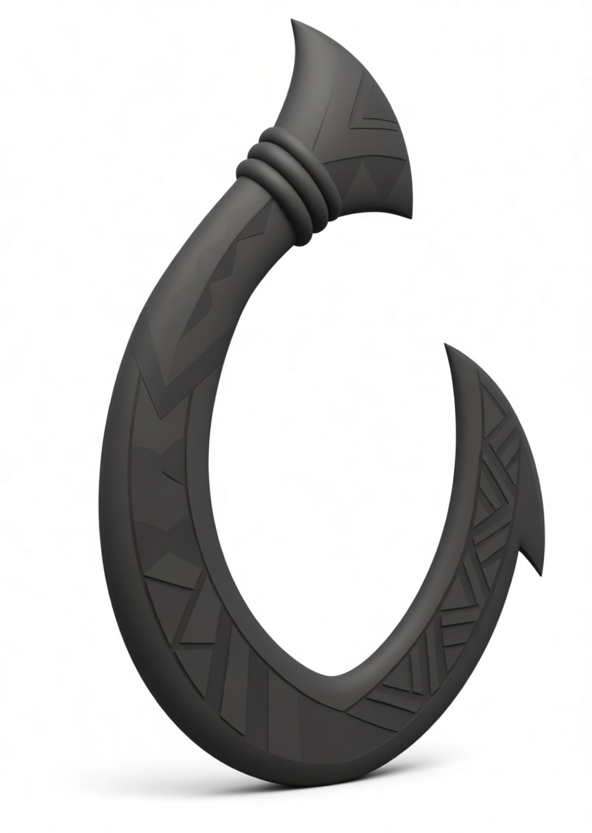 Polynesian Fish Hook Pendant free 3D printable STL