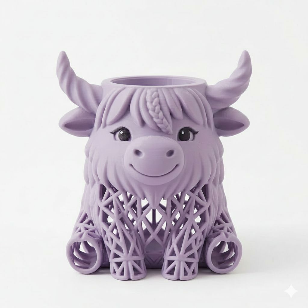 Highland Cow Planter free 3D printable STL