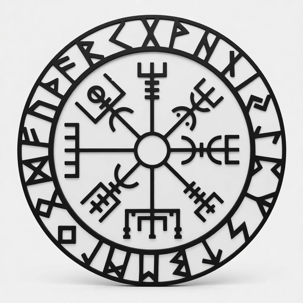 Vegvísir Compass Model free 3D printable STL