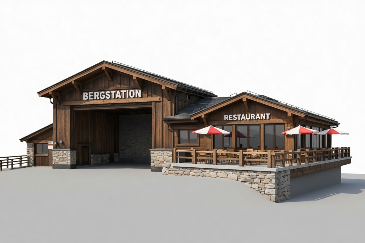 Mountain Station Building Model free 3D printable STL