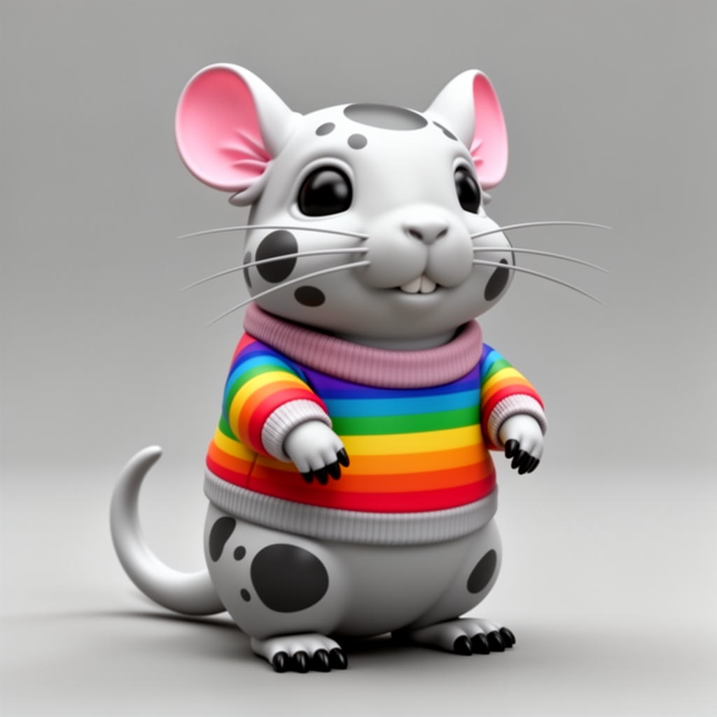 White Chinchilla Figurine free 3D printable STL