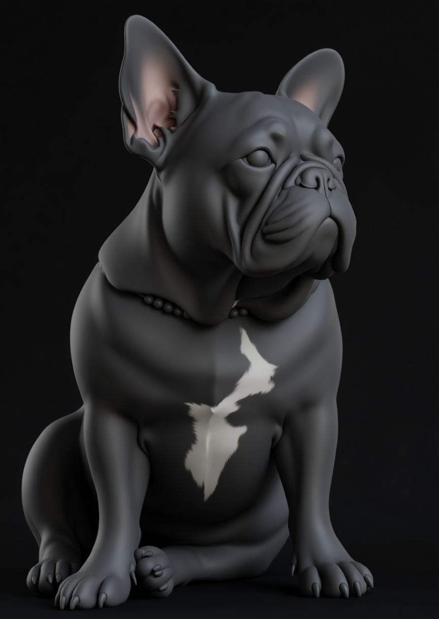 French Bulldog Figurine free 3D printable STL