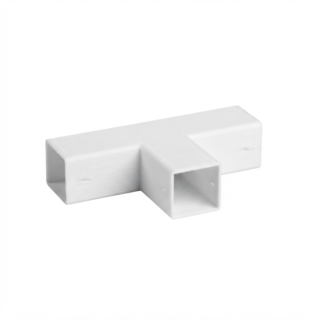 Square Tube T Connector free 3D printable STL