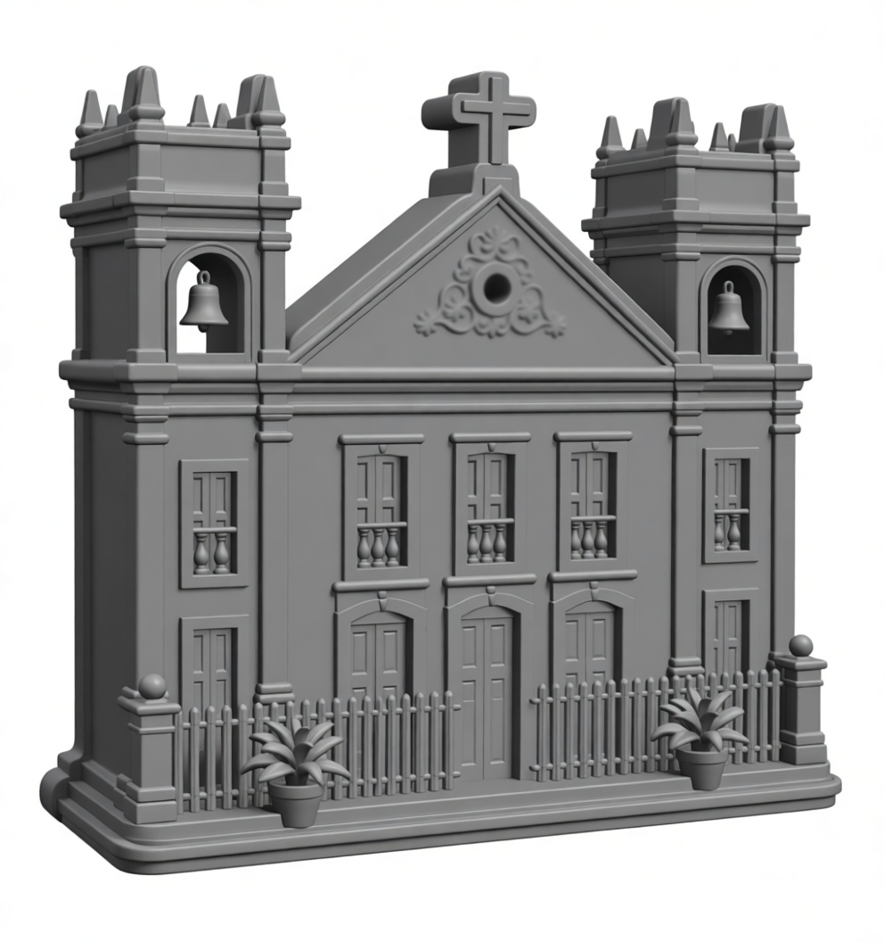 Colonial Church Model free 3D printable STL