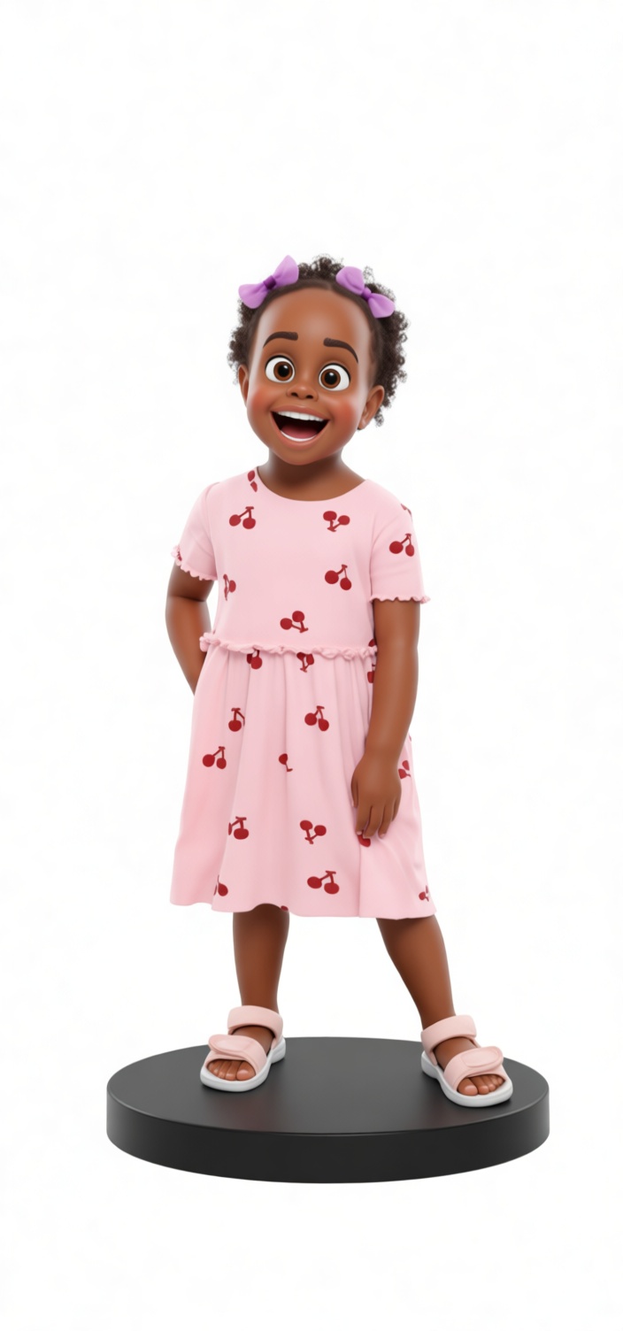 Happy Toddler Girl Figurine free 3D printable STL