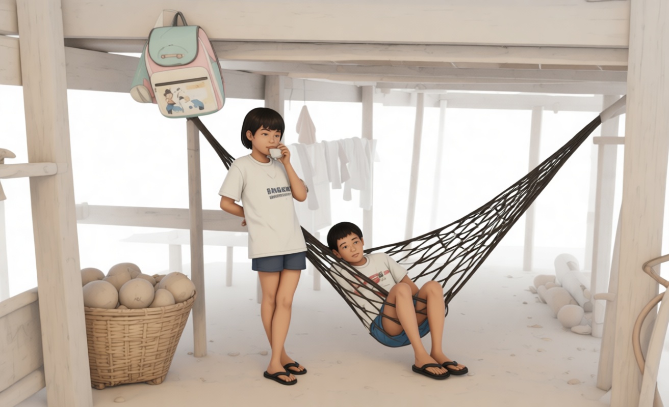 Two Boys Relaxing Figurine free 3D printable STL