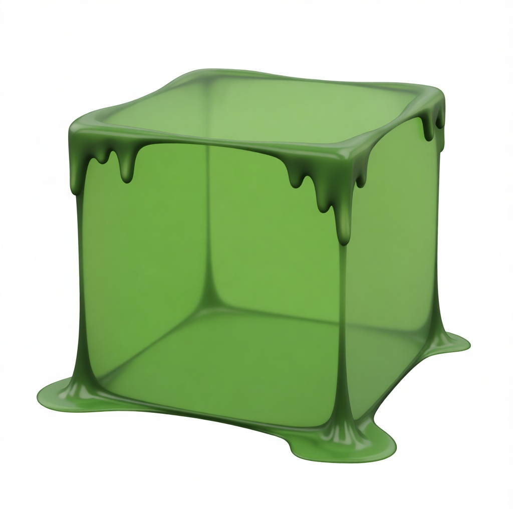 Green Slime Cube Model free 3D printable STL