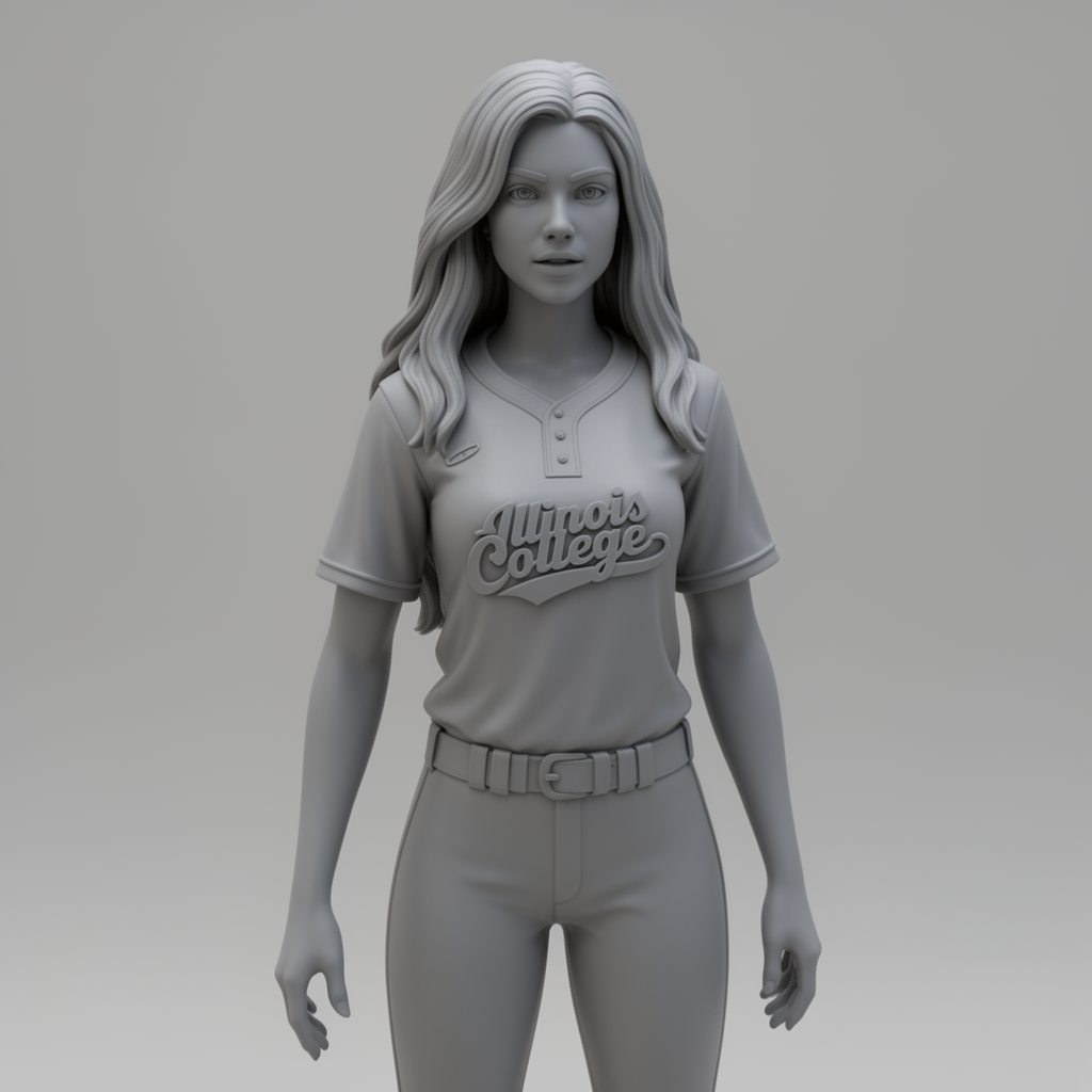 Illinois College Softball Player Figurine free 3D printable STL