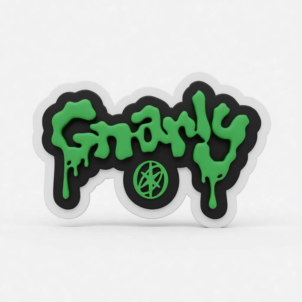 Gnarly Logo Plaque free 3D printable STL