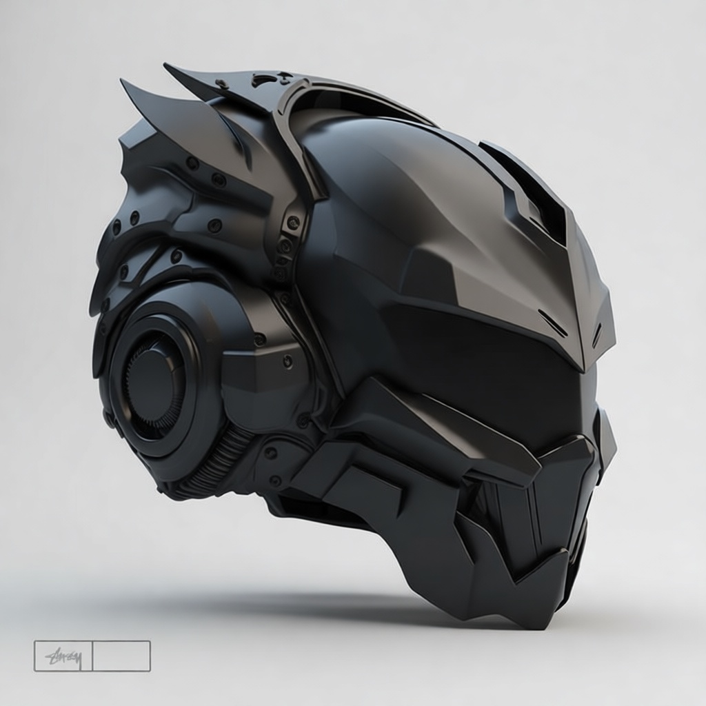 Futuristic Samurai Helmet free 3D printable STL