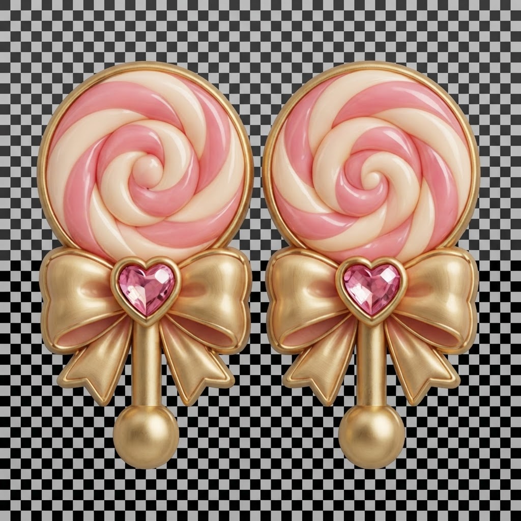 Swirled Lollipop Earrings free 3D printable STL