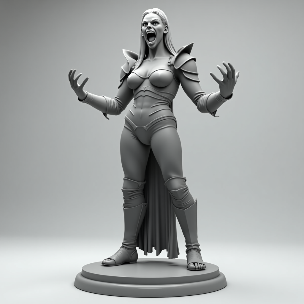 Armored Female Vampire free 3D printable STL