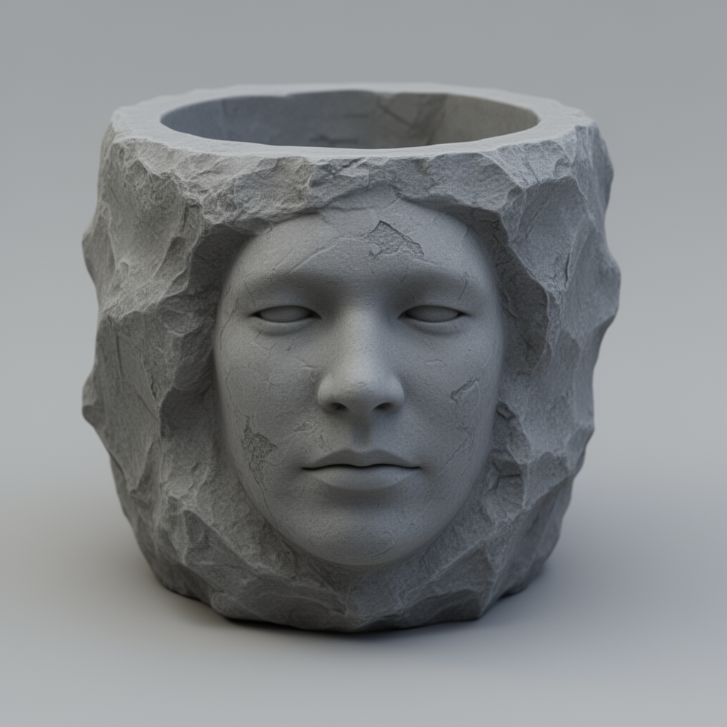 Fossil Face Plant Pot free 3D printable STL
