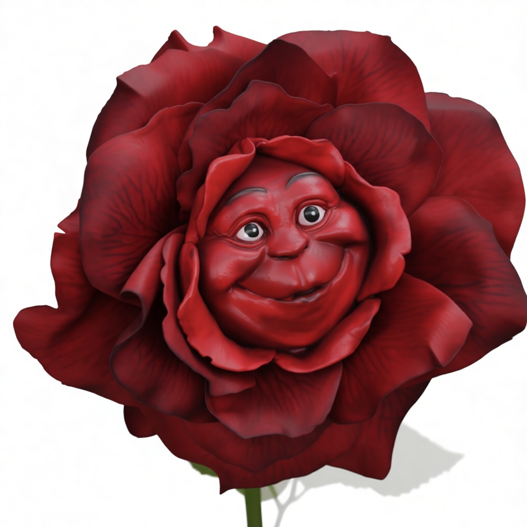 Smiling Rose Face Sculpture free 3D printable STL