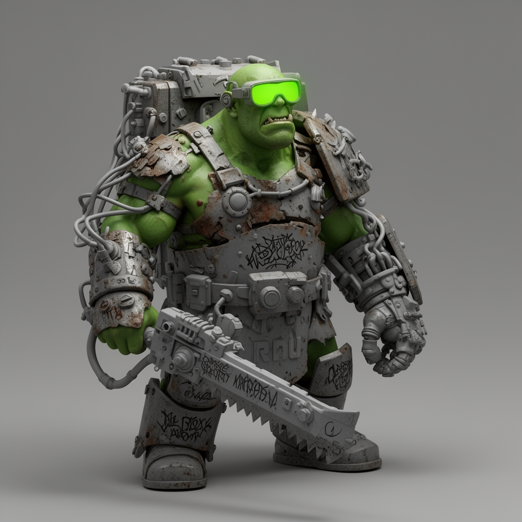 Massive Ork Boy Figurine free 3D printable STL