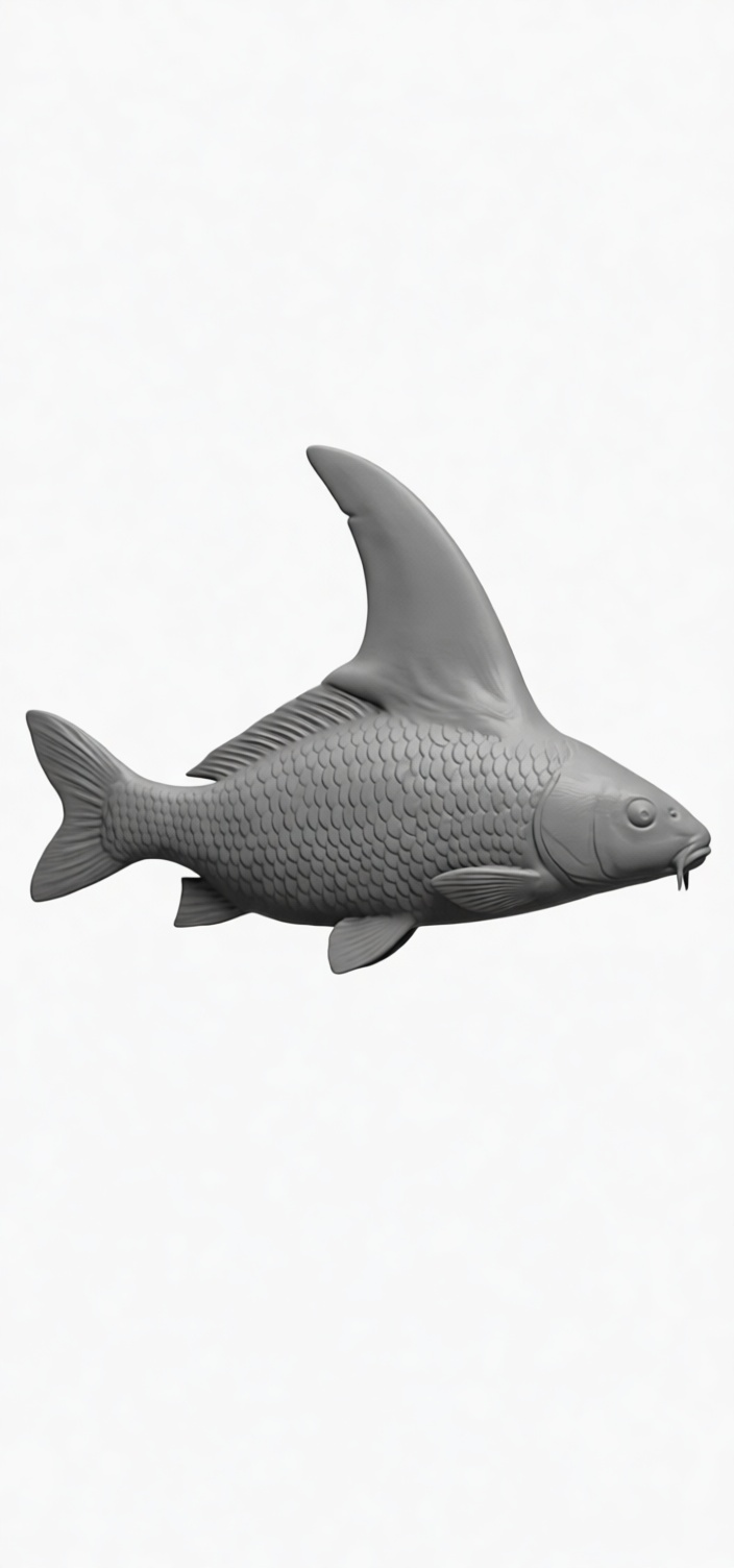 Carp with Shark Fin Figurine free 3D printable STL