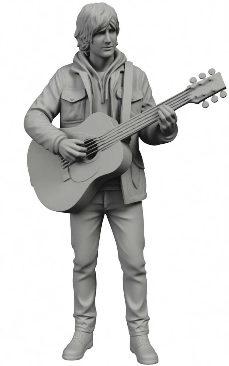 Young Guitarist Figurine free 3D printable STL