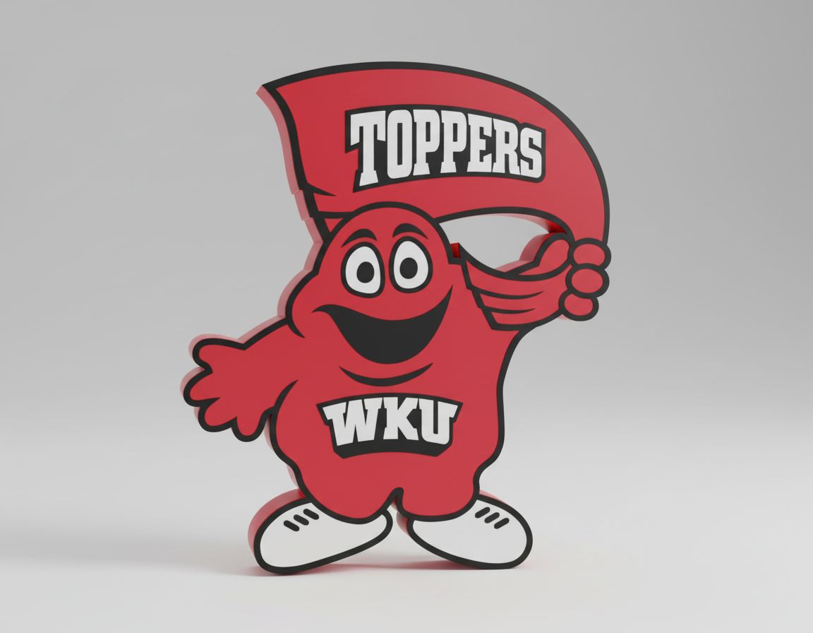 WKU Toppers Mascot free 3D printable STL
