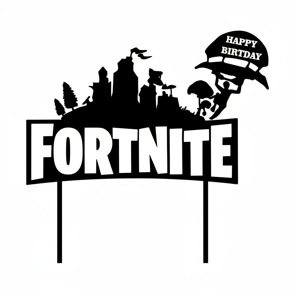 Fortnite Logo Cake Topper free 3D printable STL