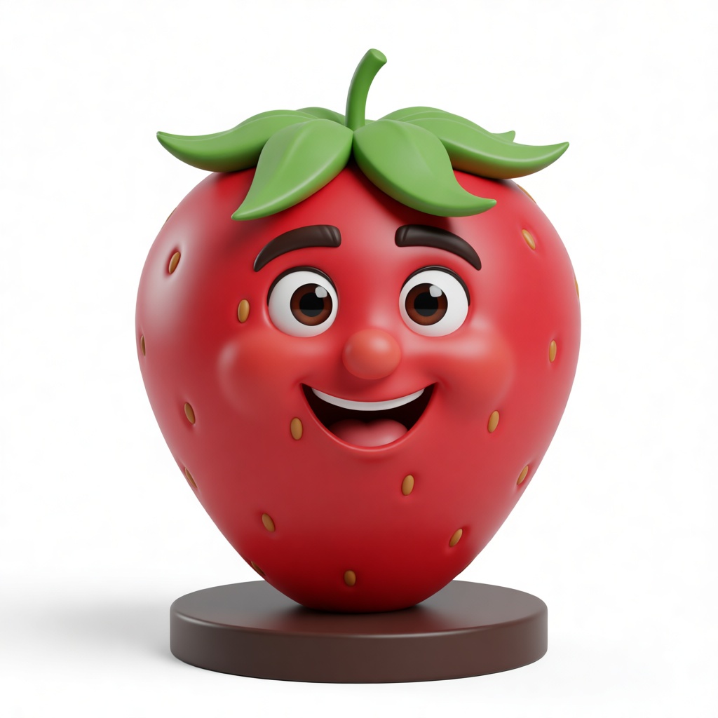 Happy Strawberry Figurine free 3D printable STL