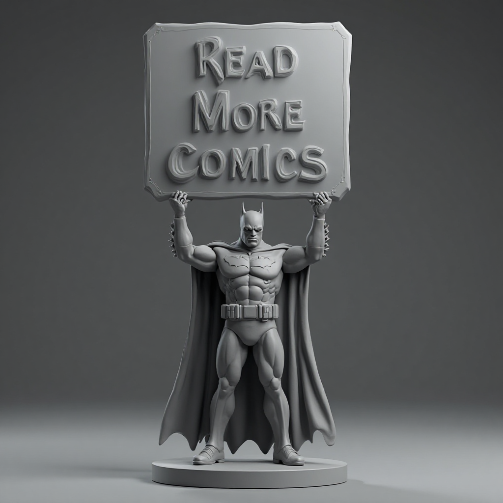 Batman Holding Sign Figurine free 3D printable STL