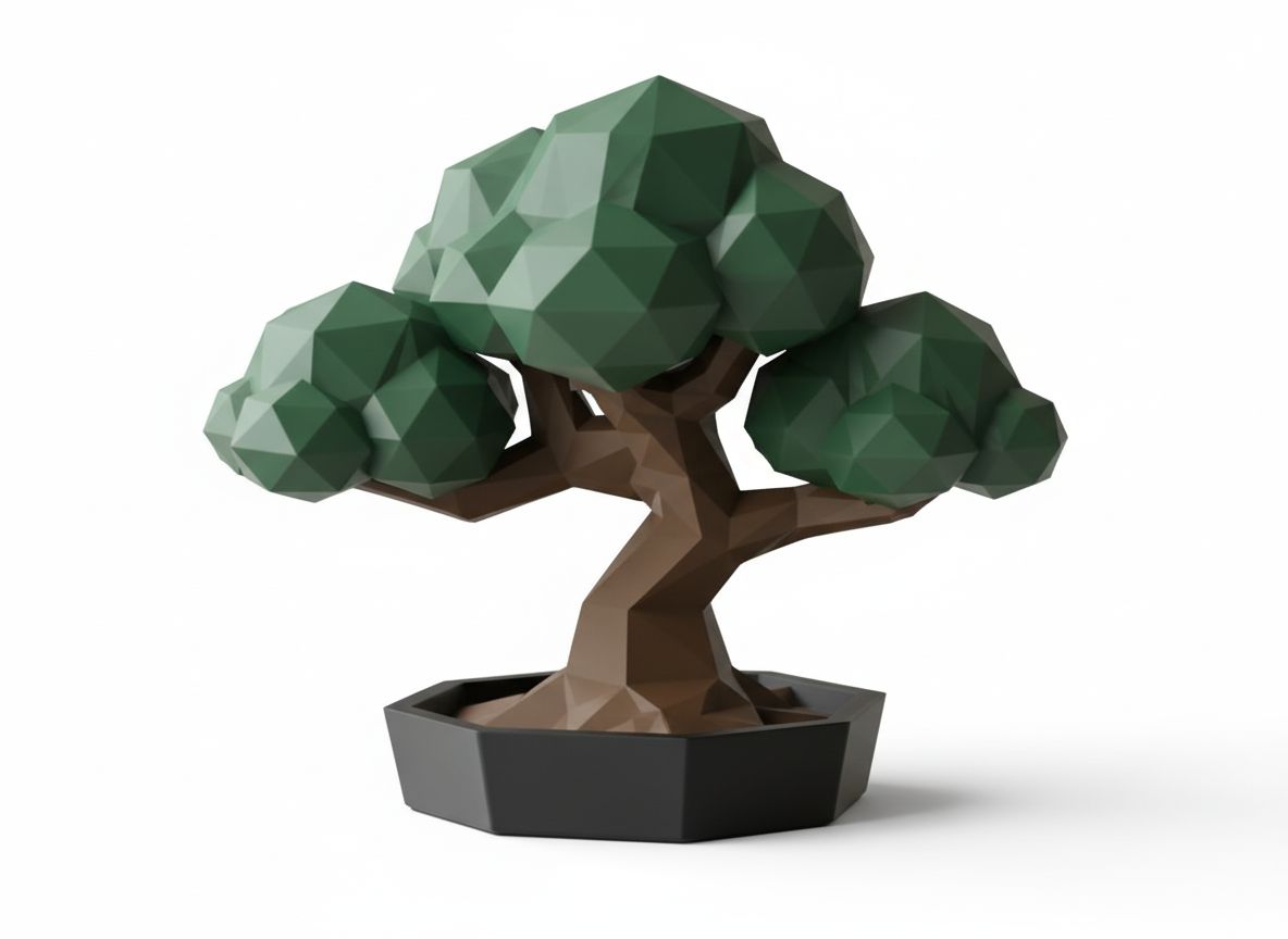Polygonal Bonsai Tree free 3D printable STL