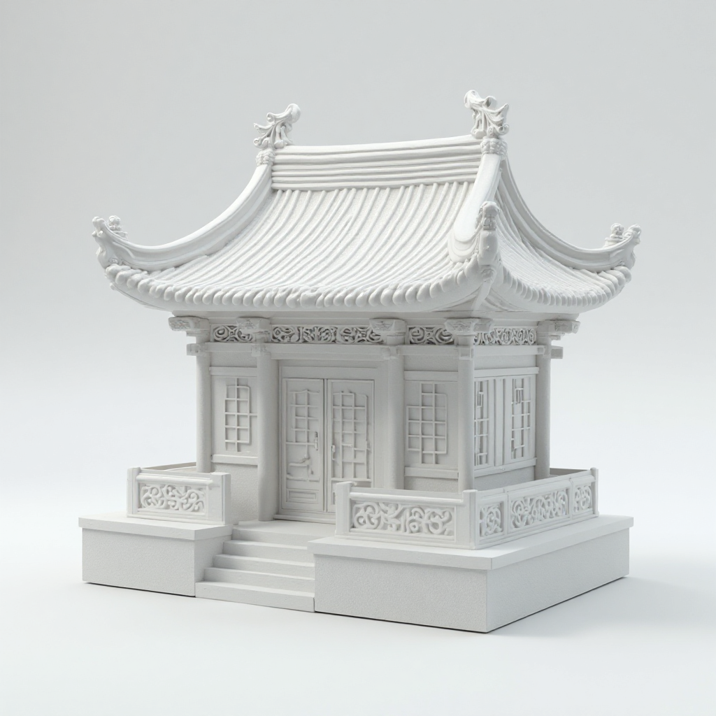 Chinese Hip-and-Gable Roof Model free 3D printable STL
