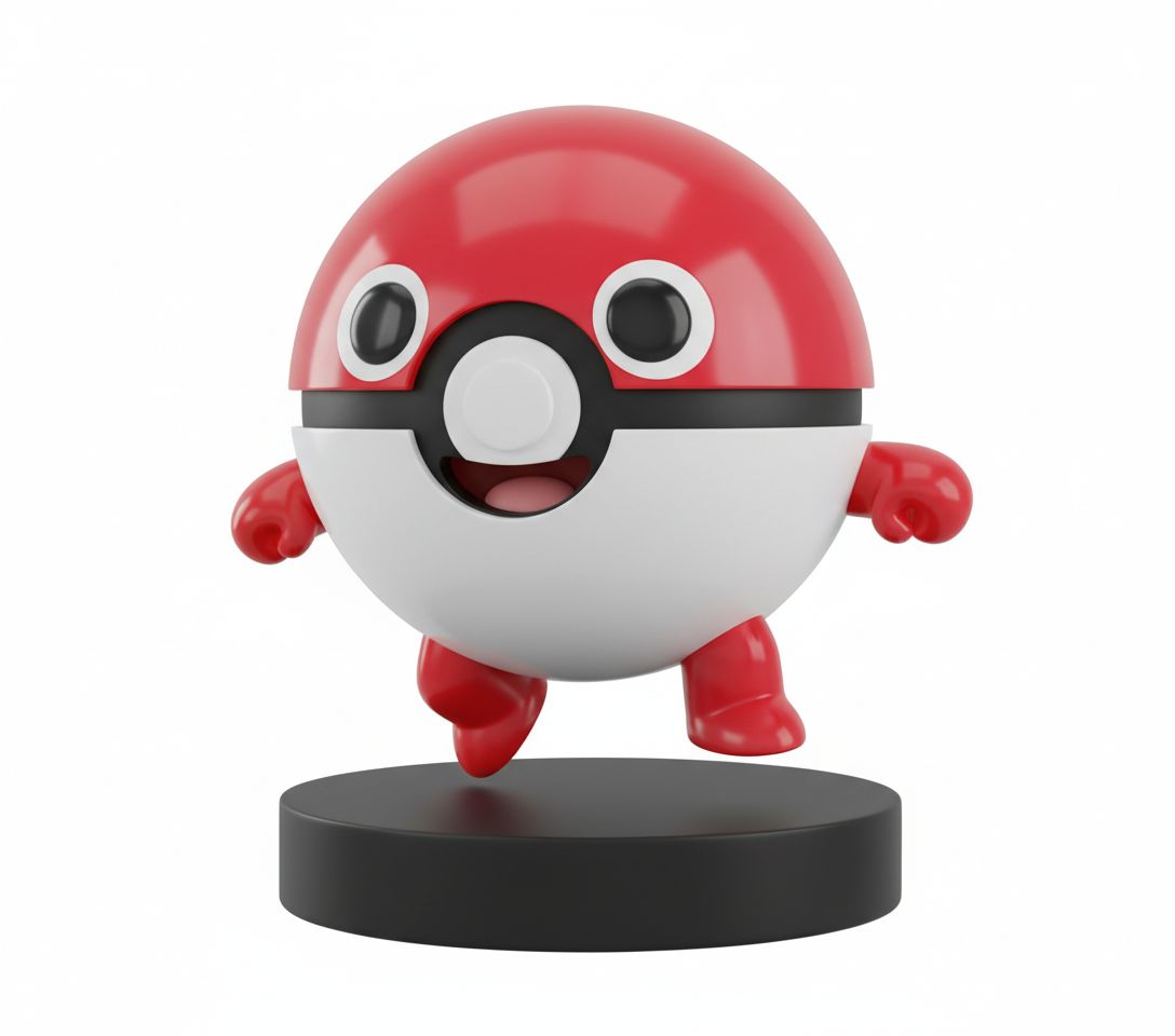 Playful Pokeball Figure free 3D printable STL
