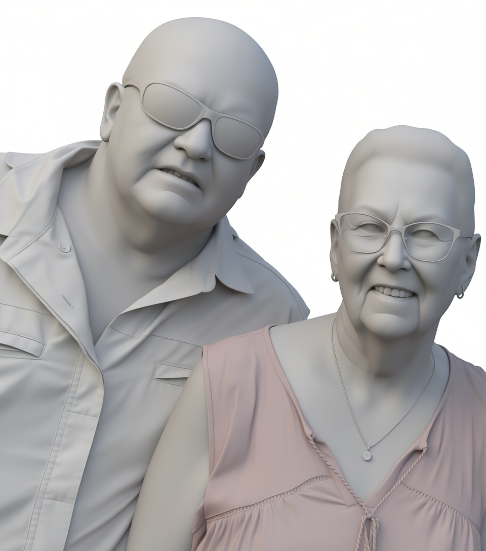 Elderly Couple Busts free 3D printable STL